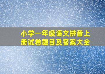 小学一年级语文拼音上册试卷题目及答案大全