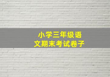 小学三年级语文期末考试卷子