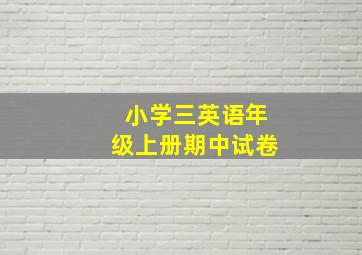 小学三英语年级上册期中试卷