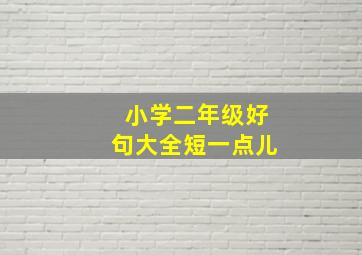 小学二年级好句大全短一点儿