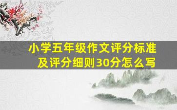 小学五年级作文评分标准及评分细则30分怎么写