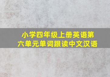 小学四年级上册英语第六单元单词跟读中文汉语