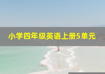 小学四年级英语上册5单元