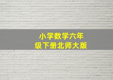 小学数学六年级下册北师大版