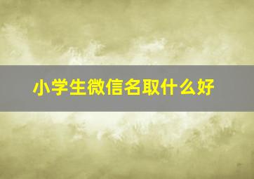 小学生微信名取什么好