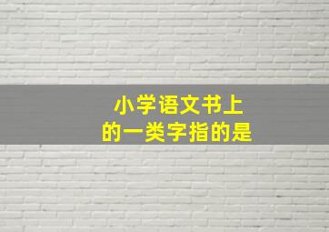 小学语文书上的一类字指的是