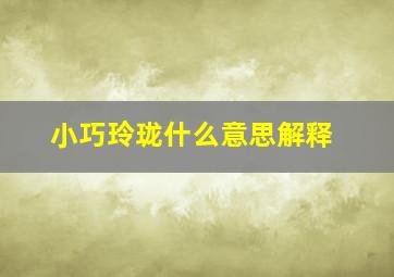 小巧玲珑什么意思解释