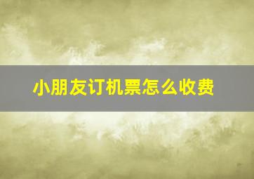 小朋友订机票怎么收费