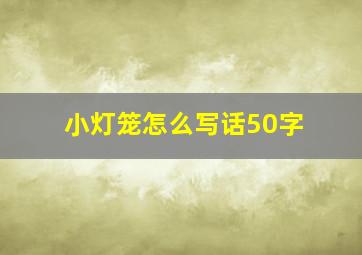 小灯笼怎么写话50字