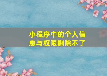 小程序中的个人信息与权限删除不了