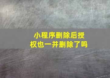 小程序删除后授权也一并删除了吗