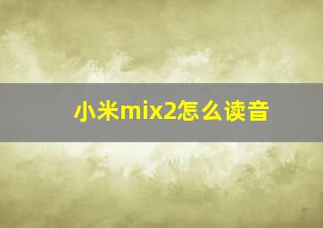 小米mix2怎么读音