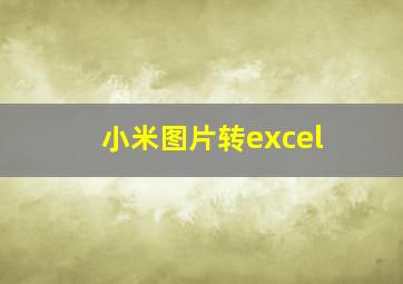 小米图片转excel