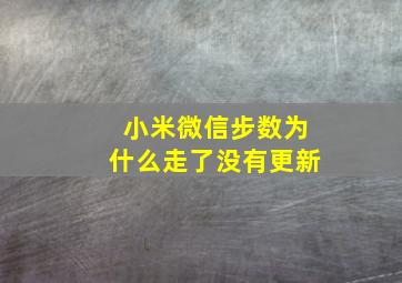 小米微信步数为什么走了没有更新