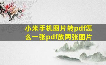 小米手机图片转pdf怎么一张pdf放两张图片