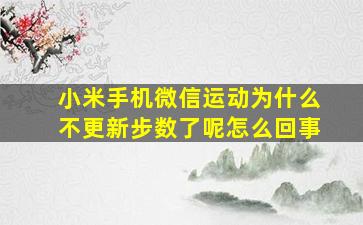 小米手机微信运动为什么不更新步数了呢怎么回事