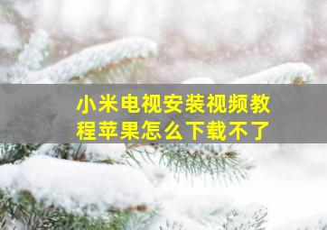 小米电视安装视频教程苹果怎么下载不了