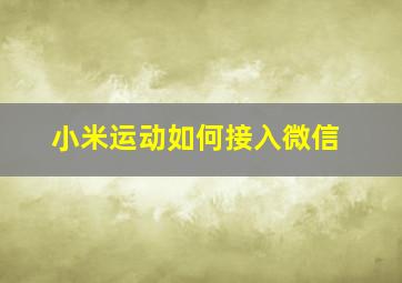 小米运动如何接入微信