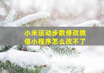 小米运动步数修改微信小程序怎么改不了