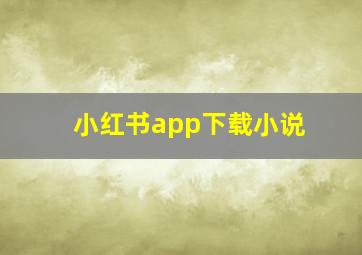 小红书app下载小说