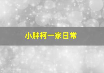 小胖柯一家日常