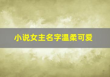 小说女主名字温柔可爱