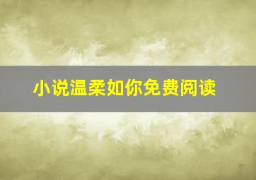 小说温柔如你免费阅读