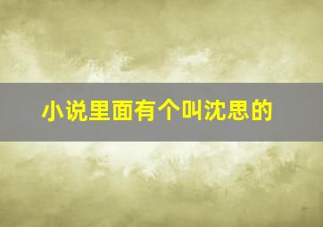 小说里面有个叫沈思的