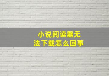 小说阅读器无法下载怎么回事