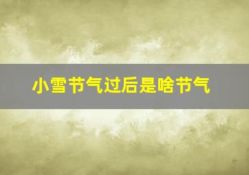 小雪节气过后是啥节气