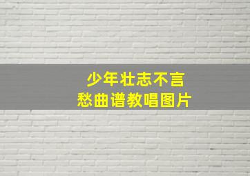 少年壮志不言愁曲谱教唱图片