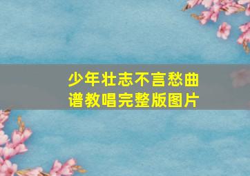 少年壮志不言愁曲谱教唱完整版图片