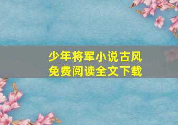 少年将军小说古风免费阅读全文下载