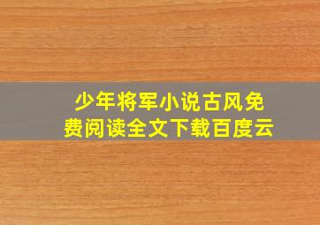 少年将军小说古风免费阅读全文下载百度云