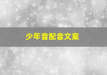 少年音配音文案