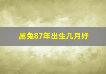 属兔87年出生几月好