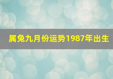 属兔九月份运势1987年出生