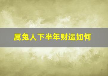 属兔人下半年财运如何