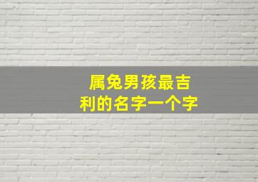 属兔男孩最吉利的名字一个字