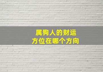 属狗人的财运方位在哪个方向