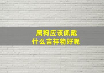 属狗应该佩戴什么吉祥物好呢