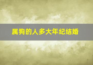 属狗的人多大年纪结婚