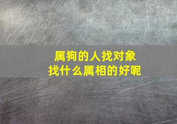 属狗的人找对象找什么属相的好呢