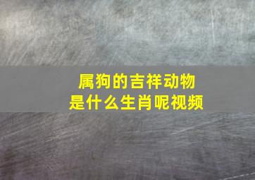 属狗的吉祥动物是什么生肖呢视频