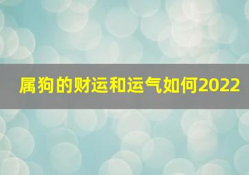 属狗的财运和运气如何2022