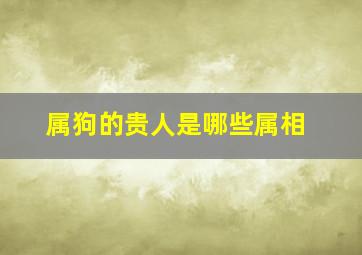 属狗的贵人是哪些属相