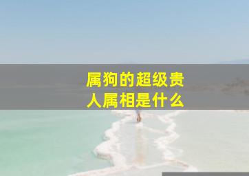 属狗的超级贵人属相是什么