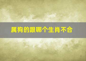 属狗的跟哪个生肖不合