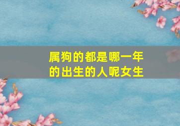 属狗的都是哪一年的出生的人呢女生