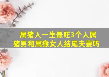 属猪人一生最旺3个人属猪男和属猴女人结尾夫妻吗